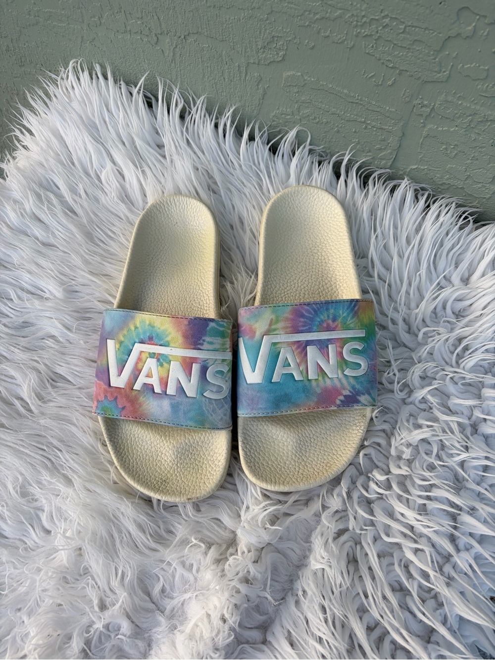 Vans Women's Tie-Dye Logo Slide Sandals - Pastel Multi